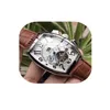 Женские роскошные механические мужские часы с кожаным ремешком и турбийоном, автоматические мужские часы Drop Day Date, скелетон, подарки224l