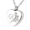 Pendentif commémoratif Lily en acier inoxydable, toujours dans mon cœur, médaillon d'urne, bijoux de crémation, collier avec sac cadeau et chaîne 2865