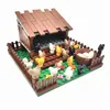 Bloki kreatywne bloki budulcowe Zwierzęta Zabezpieczenie Pigpen Doghouse Henhouse Pig Dog Toys for Children Countryside City Model R230701