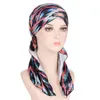 Pre-Tied Chemo Cap Muslim Inner Hijab Turbans for Women Print Hat Bonnet Hair Loss Wrap Headscarf Hijab Musulman Femme Foulard