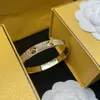 Bangle Bangle FF Браслет дизайнерские ювелирные ювелирные украшения женщины полное алмазное золото