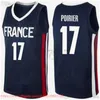 2019th World Cup Team France Basketball Jersey Frank Ntilikina 1 Nicolas Batum 5 Rudy Gobert 27 Evan Fournier 10 Nando De Cole 12 Amath Mbaye