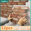 Número 12pcs Adesivo de parede de tijolos 3D Automaderação de parede de PVC para quarto adesivos de cozinha à prova d'água à prova d'água