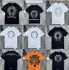 2023classics Mens Ch t Shirts Heart High Quality Brand Crew Neck Chromes Short Sleeves Tops Tees T-shirts Casual Horseshoe Sanskrit Cross Print Chromees Hearts N61d