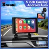 DVRs Universal 5 inch Car DVR 4K Carplay Android Auto Rear Camera WIFI Recorder Dual Lens Mirrorlink Player Voice Control BluetoothHKD230701