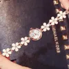 Horloges Mode Mini Ronde Quartz Roestvrij Wijzerplaat Casual Horloges Bloemband Modieus Klok Waterdicht Polshorloge voor dames