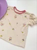 Ensembles de vêtements Bebe Brand 2023 Summer Girls Tees For Kids Flower Imprimé à manches courtes Coton T-shirts Tops 230630