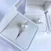 Färgglad spets full diamantring med 10-11 mm rund ljus och felfri Edison Pearl Ring Premium Pearl Moissanite smycken