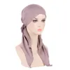 Nouveau femmes pré-attaché chapeau musulman intérieur Hijab foulard longue queue perte de cheveux bonnet chimio Bonnet Turban Bandanas bandeau Turbante Mujer