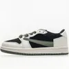 Olive Kids Shoes 1s Low Sneaker Mocha Reverse Black Phantom Youth Toddler Spädbarn barn pojkar flickor basket uppfödda