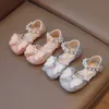 Baskets enfants sandales 2023 été nouvelle perle arc fille princesse sandales mode trésor été chaussuresHKD230701