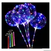 Inne świąteczne zapasy imprezy 20 cali blask Clear Bubble Balon LED LED UP Bobo Balloons Christmas B Dh19a