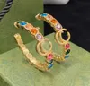 Znakomity obręczy kolor Diamond Hoop Huggie Kolczyki Aretes Orecchini moda osobowość Duże koła kolczyki damskie projektanta przyjęcia weselnego biżuteria