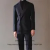 Men's Suits Blazers Classic Black Mens Slim Fit Formal Business Blazer Double Breasted Banquet Tuxedo 2 Piece Jacket Pants Set Terno Masculino 230630