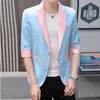 Abiti da uomo Blazer da uomo estate sottile giacca colorata casual giacca slim fit top cappotto monopetto 230630