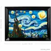 Конструкторы, совместимые с Gogh The Starry Night Building Blocks Art Painting Ideas Home Decorae Education Toy Gift R230701