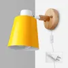 Lampes PHYVAL Nordique Avec Fer E27 Macaron 6 Couleur Applique De Chevet Led EU / US Plug appliques murales avec interrupteurHKD230701