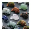 Steen 1 Inch Kleine Dolfijn Gesneden Rozenkwarts Carving Crystal Healing Decoratie Dier Ornamenten Microlandschaft Ambachten Drop Deliv Dhkxw