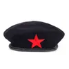 2019new selling Women Woolen Warm Beret Hat cap with Red Star Men Fashion street style winter hats to keep warm caps