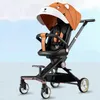 Leggero Quattro ruote Paesaggio alto Passeggino Può sedersi Lie Passeggino pieghevole bidirezionale Neonato Assorbimento degli urti Baby Cariage L230625