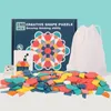 3D Puzzles 180Pcs Set 3 D Puzzle Wooden Shape Toy for Kids Rainbow Board Learning 230630