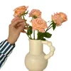 Vasos Jarra De Cerâmica Punho Francês Pote De Leite Louças De Flores Estilo Ins gouden accessoires huis vaso de cerâmica nórdica 230701