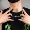 Zirkon HipHop Schmuck S925 Sterling Silber Rapper Ice Out Nachtclub trendige Accessoires Black Panther 4MM Tennis Halskette für Männer