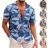 Polos pour hommes 2023 chemises de grande taille chemise décontractée mode revers impression à manches courtes bouton coton et lin vêtements 230630