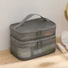 Nuova custodia trasparente per trucco Organizzatori in rete Borsa da toilette Borsa da toilette da toilette con cerniera casual Borsa cosmetica da viaggio per donna