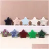 Stein 20mm zufällige Farbe Mini Sternstatue natürliche Schnitzerei Home Dekoration Kristall Poliergestein Heilung Schmuck Dolp