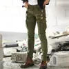 Green Black Denim Biker jeans Mens Skinny Runway Distressed slim jeans élastiques homme hiphop Washed Military cargo pants MX200814313d