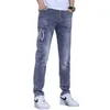 Herr jeans designer 2023 mode märke nya elastiska fötter smala passform vår/sommar tunna trendiga ungdomsbyxor förlorar uhpj