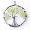 Pendentif Colliers Wojiaer Ancien Cuivre Arbre De Vie Cristal Pierre Puce Perles Fil Enveloppé Perle Femmes Cadeaux Diy Bijoux Bm905 Drop Dhie0