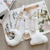 1Set Wooden Baby Play Gym Frame Pendants Cotton Thread Newborn Fitness Rack Hanging Toy Stroller Activity Rattle Baby Room Decor L230518