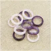 Banda Anéis largos 6mm Amethyst rosa Crystal Stone Ring BK Tail