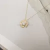 Pretty Design 14K Gold Jewelry Sunflower Pedant Necklace Moissanite Jewelry