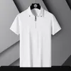 Męski Polos Classic Polo Shirt Business Casual Solid Color Slim Fit Tshirt Zipper Summer Fashion Marka odzieży 230630