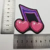 ラブ音楽ノートパッチミュージックテーマ刺繍鉄の上またはパッチで縫う2倍の286S