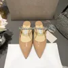 scarpe scarpe firmate scarpe eleganti da donna tacchi alti a punta sandali con cinturino con tacco scarpe con bocca bassa con scatola