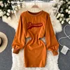 Casual Dresses High Quality Breattable T-Shirt Designer Hollow midja Sexig Mini Women's Street Clothing Autumn Dress P230606