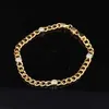 18k Gold Plated Cuban Link 925 Sterling Silver Jewelry Chain Moissanite Armband