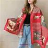 H home Boutique plush scarf on sale Wrapped over the shawl Korean version is versatile thickened and warm Office air conditioning cloak with double sided imitat