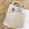 Handtaschen Kinder-Strohgeldbörsen und -handtaschen Niedliche, handgefertigte, gewebte Baby-Mädchen-Strandhandtasche aus Rattan mit Tragegriff oben 230701