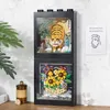 Blocks Frame Painting Cute Tiger Down the Mountain Mini Building Blocks Creative Gift Sunflower Decor Album For Girls Kids Toys R230701