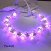 Bijoux de cheveux de mariage romantique en céramique fleur perles de cristal bandeaux pour les femmes couronne de mariage à la main diadème de mariée avec lumière LED guirlande lumineuse 230630