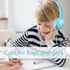 Cuffie Cuffie per bambini carine per ragazze Bambini con microfono, jack da 3,5 mm Musica stereo 3D Cuffie cablate Gamer Telefono cellulare Iphone Laptop Regalo