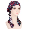 Pre-Tied Chemo Cap Muslim Inner Hijab Turbans for Women Print Hat Bonnet Hair Loss Wrap Headscarf Hijab Musulman Femme Foulard