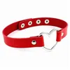 Chokers Fashion Women Men Cool Punk Goth Rivet Heart-Shape Leather Collar Choker Necklace Jewelry Accessories 18 Colors Drop Deliver Dh7Bt