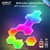 Lampes murales intelligentes bricolage RGB lampe de chevet avec Tuya APP/télécommande LED veilleuse intérieure pour ordinateur salle de jeux chambre décorHKD230701