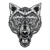 Huge Lone Wolf Head Tattoo Reflective Embroidered Patch Biker Back Applique Iron Sew On Badges 12 Inch High 282H